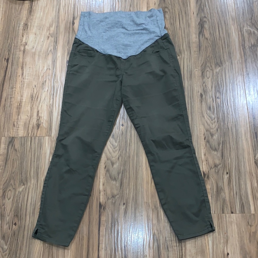 Maternity Ankle Length Khaki Green Pants